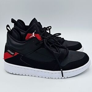 Jordan Fadeaway Black/Gym Red/White Youth Sneakers Shoes Size 6.5Y